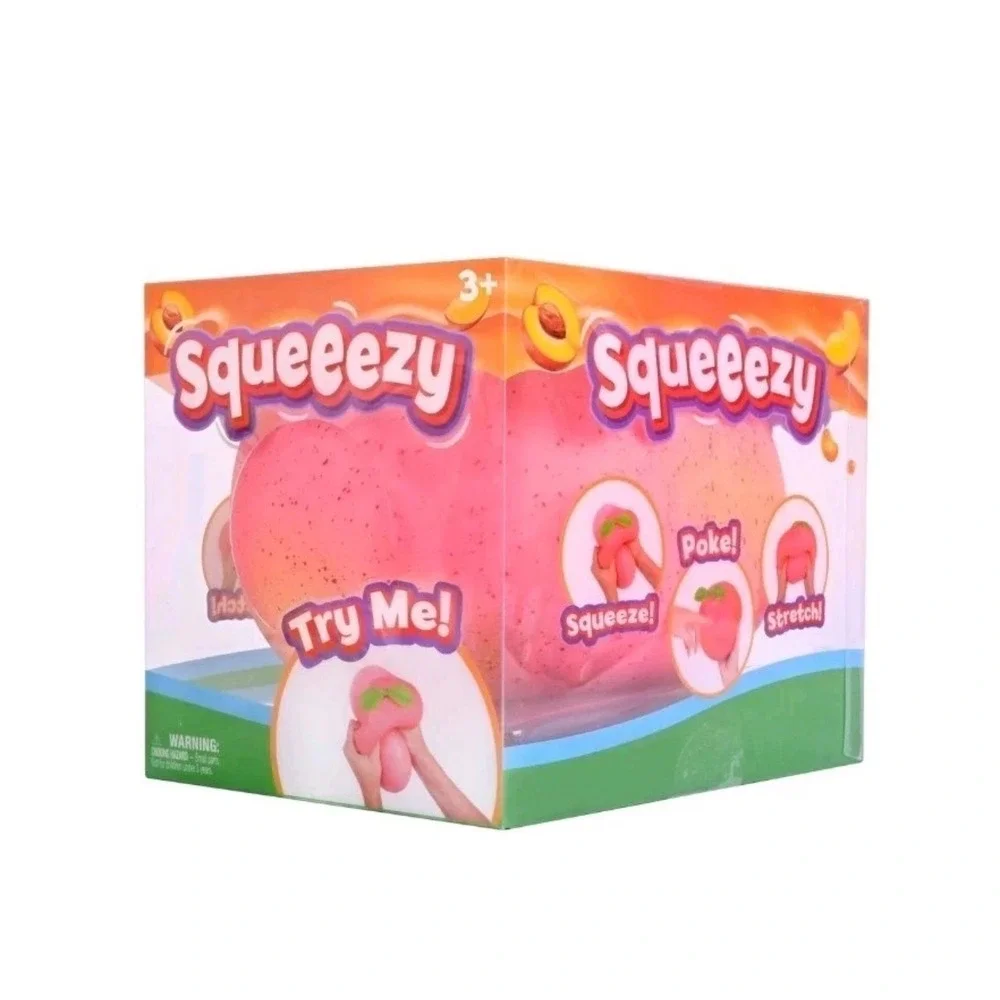 Squeeezy Peach Calming Sensory Toy Pink Stress Relief Fidget Toy New in Box